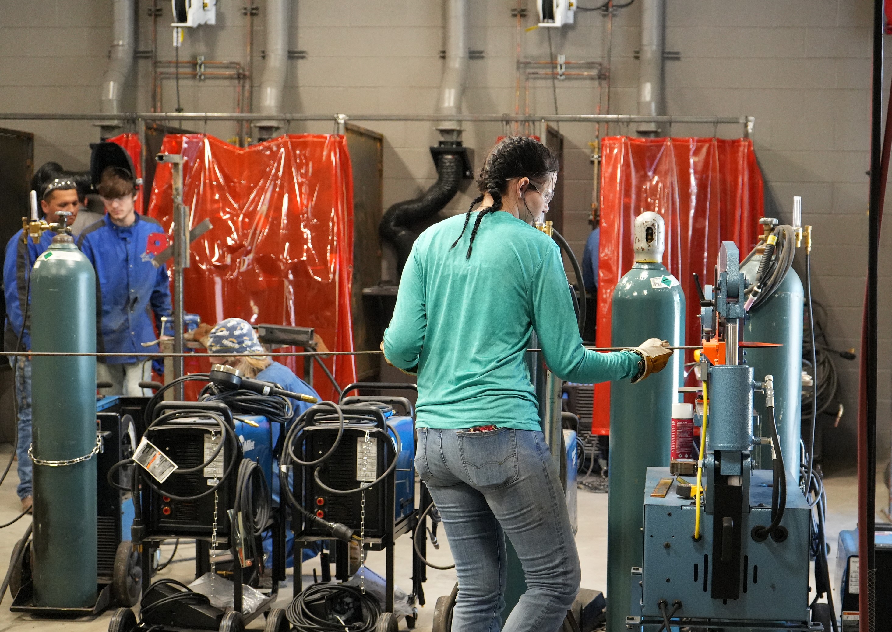 Female Welding Student at UA Texarkana